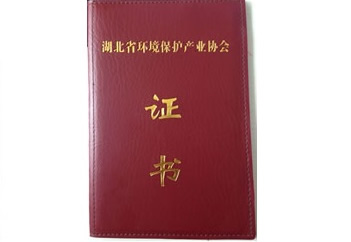 湖北省環(huán)境保護產業(yè)協會證書